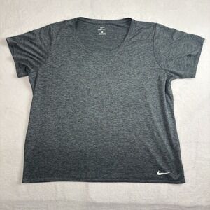 Nike Dri-Fit Grey Short Sleeve Loose Fit Shirt Top Women's 2X Activewear